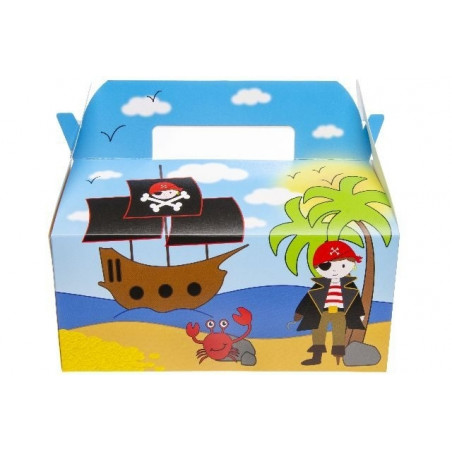 Ensemble pirate avec porte clés carnet et sucette dans une boîte pour les détails des enfants