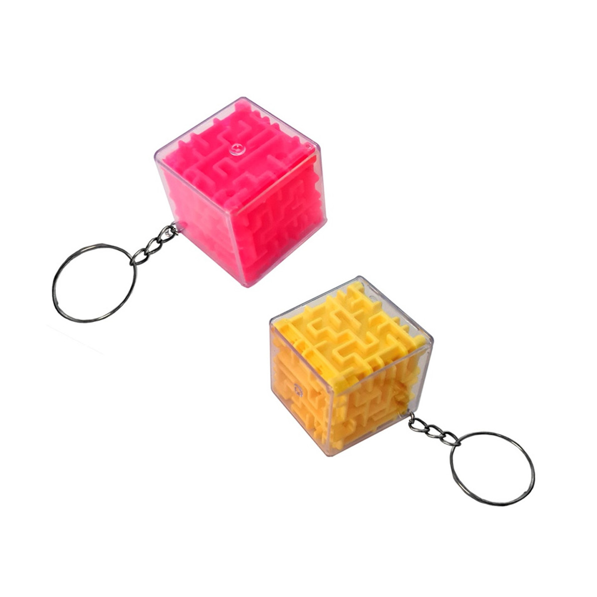 Porte-clés puzzle avec labyrinthe en forme de cube