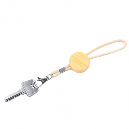 Porte-clés en bambou avec cordon pour garçon de communion