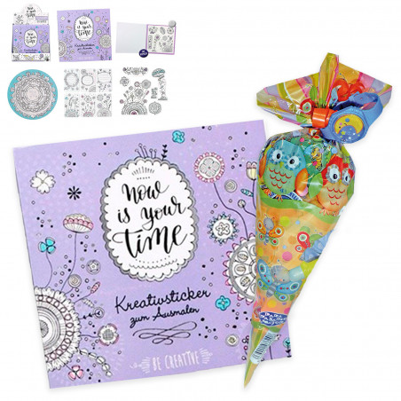 Livre de stickers à colorier avec cône de bonbons
