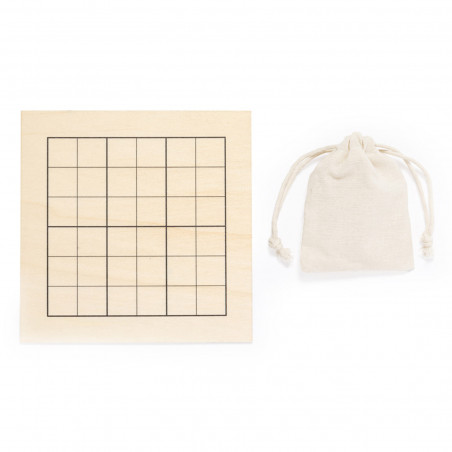 Sudoku en bois avec sac kraft et adhésif personnalisé