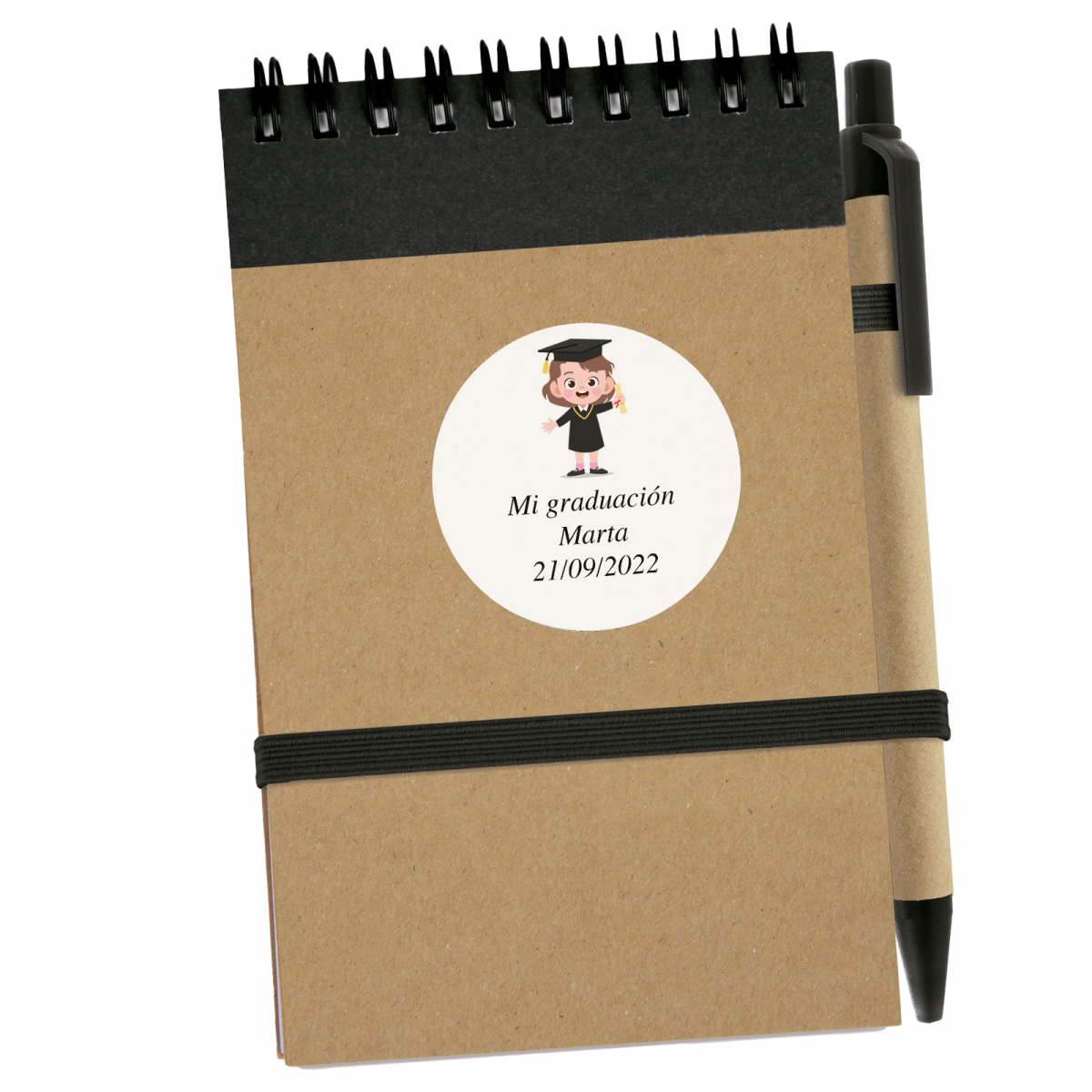 Cahier personnalisé avec stylo pour la graduation fille