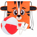 Sac tigre avec ballon de plage et sucette avec autocollant personnalisé pour les détails de graduation