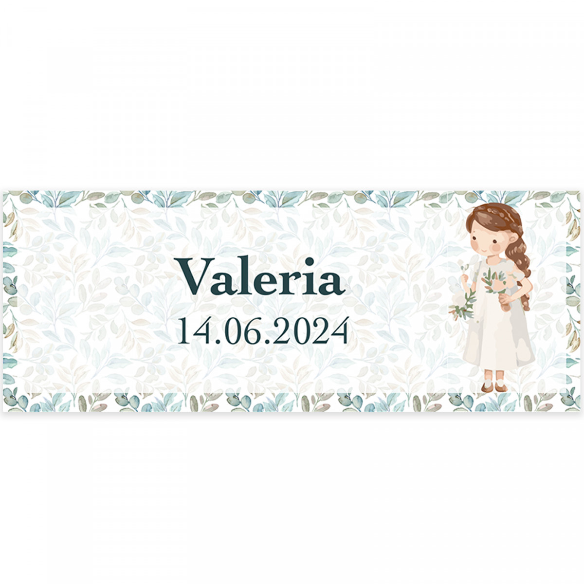 Autocollant personnalisé pour bouteille de communion fille