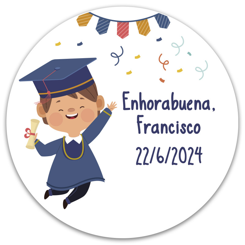 Adhésif personnalisé de 3 cm pour la graduation d'un enfant