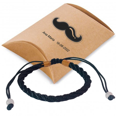 Bracelet en cordon tressé pour hommes dans une boîte cadeau personnalisée