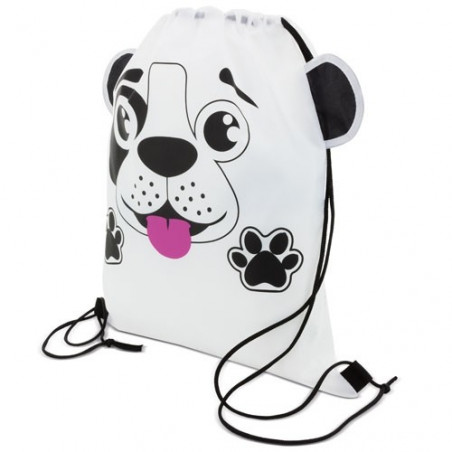 Sac à dos en forme de chien avec des crayons