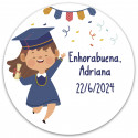 Yoyo en bois avec autocollant personnalisé de graduation fille