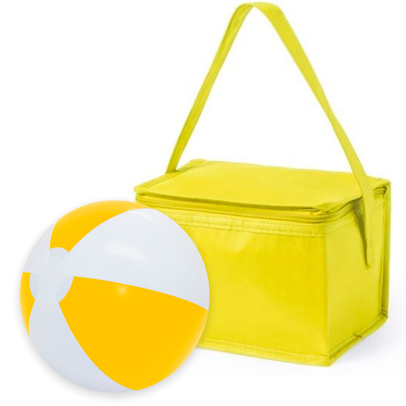 Glacière portative et ballon de plage