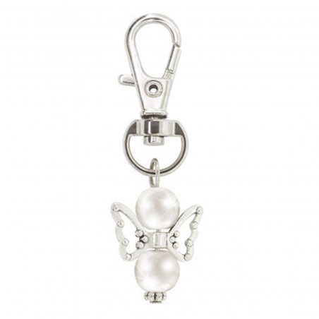 Porte-clés ange gardien pour cadeaux de baptême avec une carte de rappel