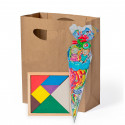 Puzzle en bois avec cornet de bonbons dans un sac pour les détails des événements