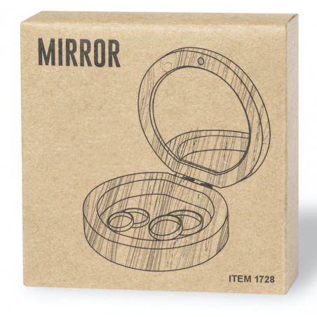 Boîte à bijoux en bambou avec miroir personnalisé avec autocollant pour baptêmes