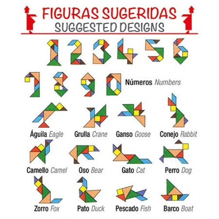 Tangram pour enfants dans un sac cadeau avec autocollant personnalisable pour les anniversaires
