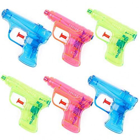 Pistolet à eau pour enfants dans un sac cadeau et un autocollant personnalisé