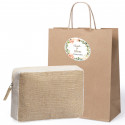 Nécessaire de plage pour femme en sac kraft avec adhésif personnalisé