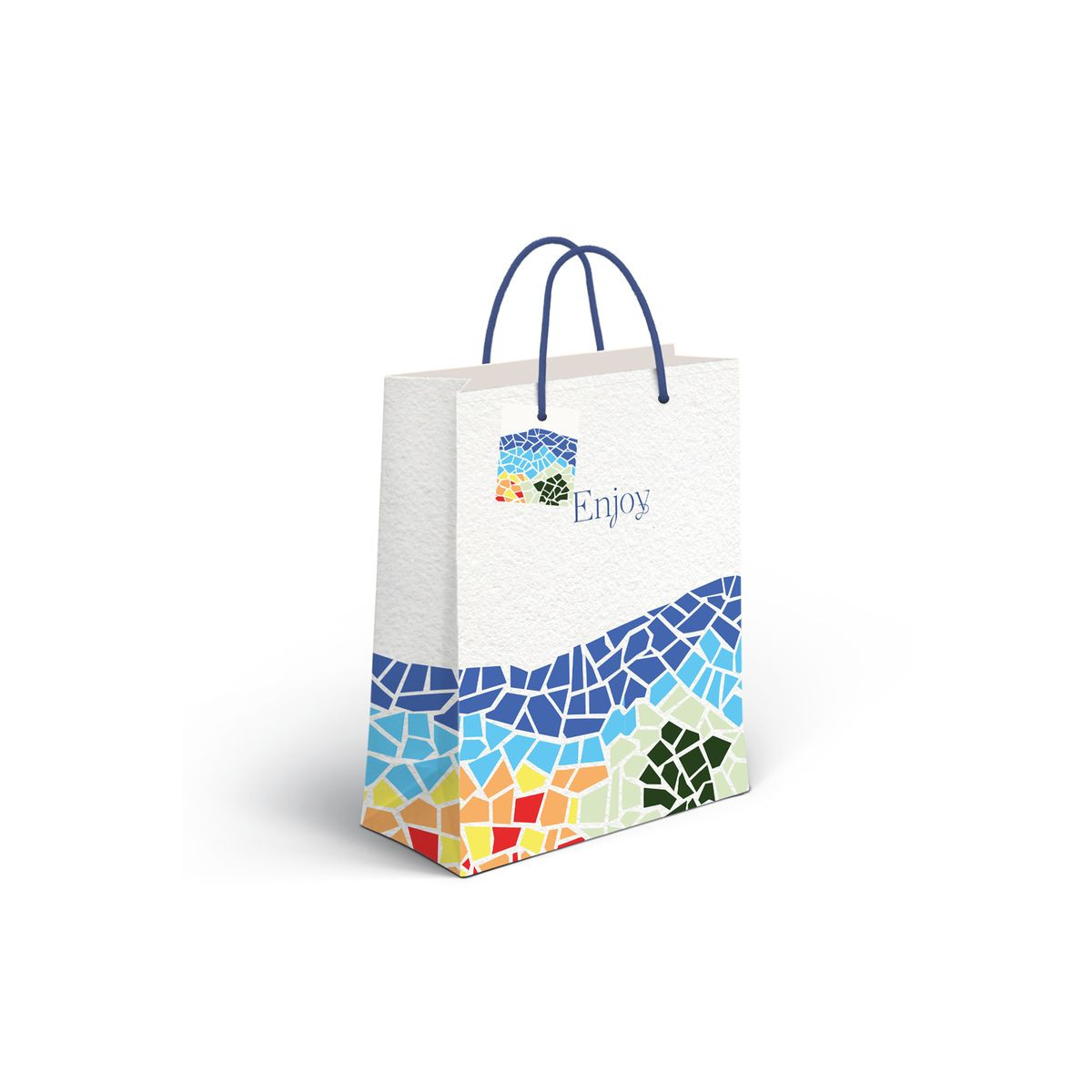 Sac en papier motif mosaïque de couleurs
