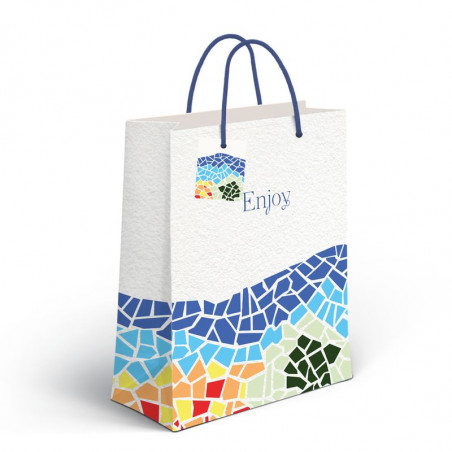 Sac en papier motif mosaïque de couleurs