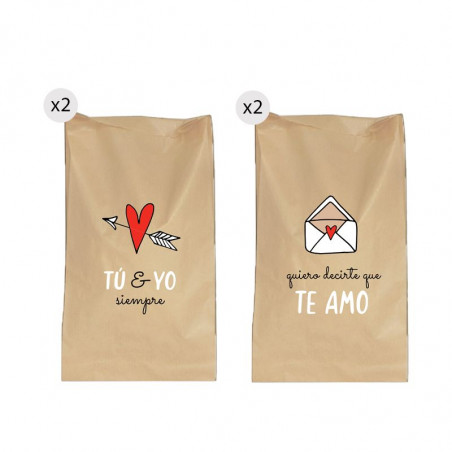 Enveloppes avec message d'amour en pack de 4 unités 20 x 30 cm