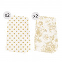 Set de 4 sacs avec deux designs différents pour présentation taille S