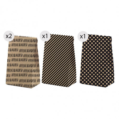 Lot de 4 sacs kraft élégants