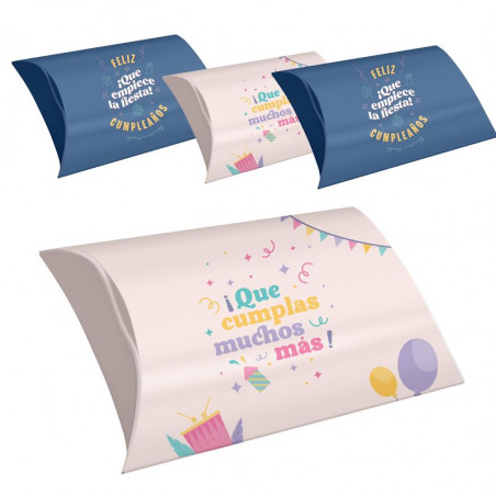 Set de 4 boîtes pour anniversaires avec message