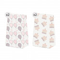 Set de 4 sacs pour anniversaires avec un design en couleurs pastel