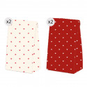 Set de 4 sacs avec des cœurs rouges et blancs taille M