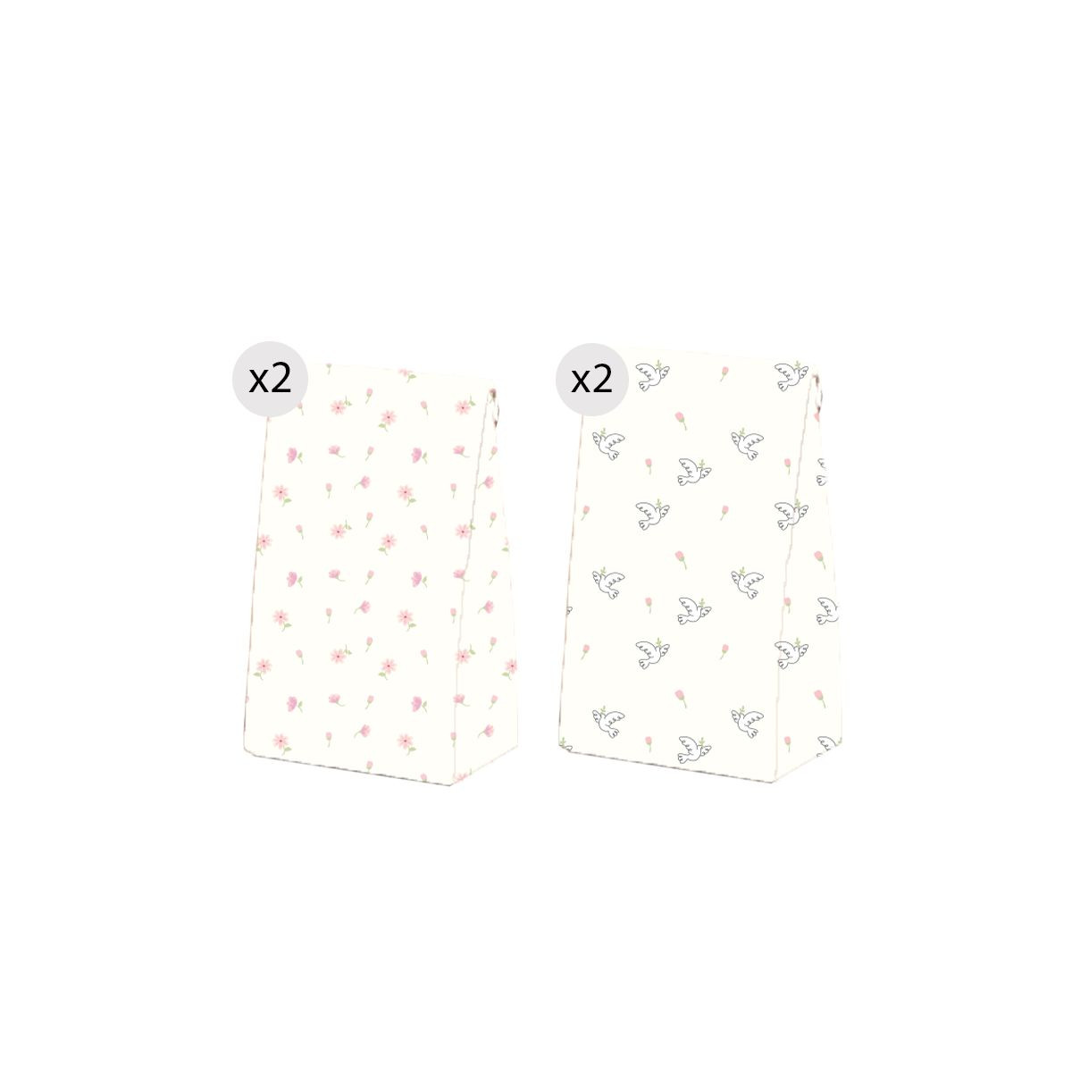 Set de 4 sacs pour communion fille taille M