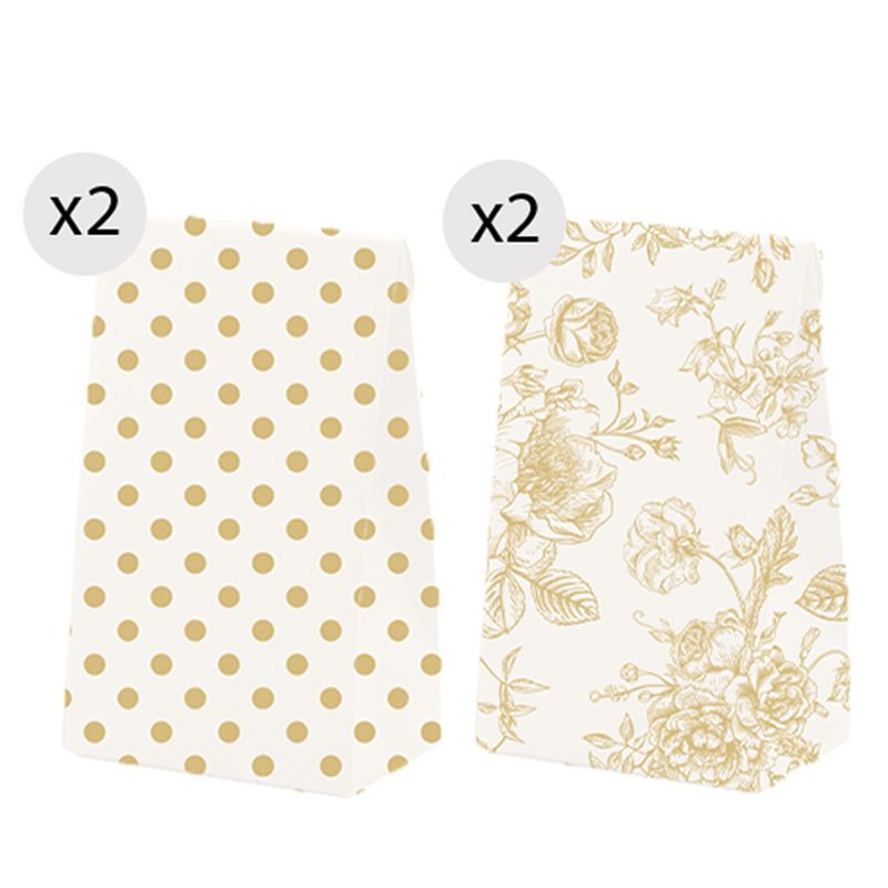 Set de 4 sacs avec deux designs différents pour une présentation taille M