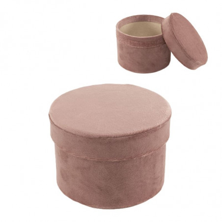 Boîte en velours avec couvercle rose