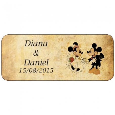 Etiquette Autocollante Pour Cadeaux De Mariage Mickey Retro