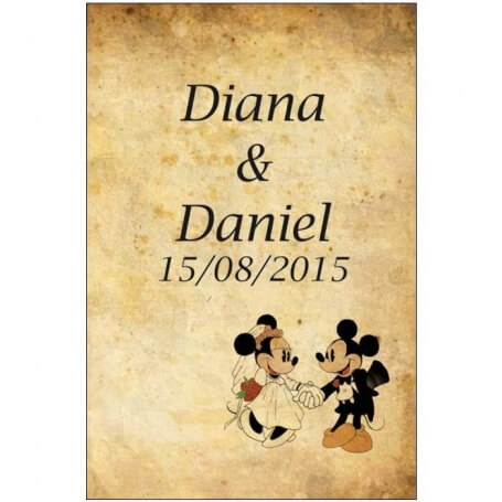 Stickers Pour Bouteille De Mariage Mickey Retro