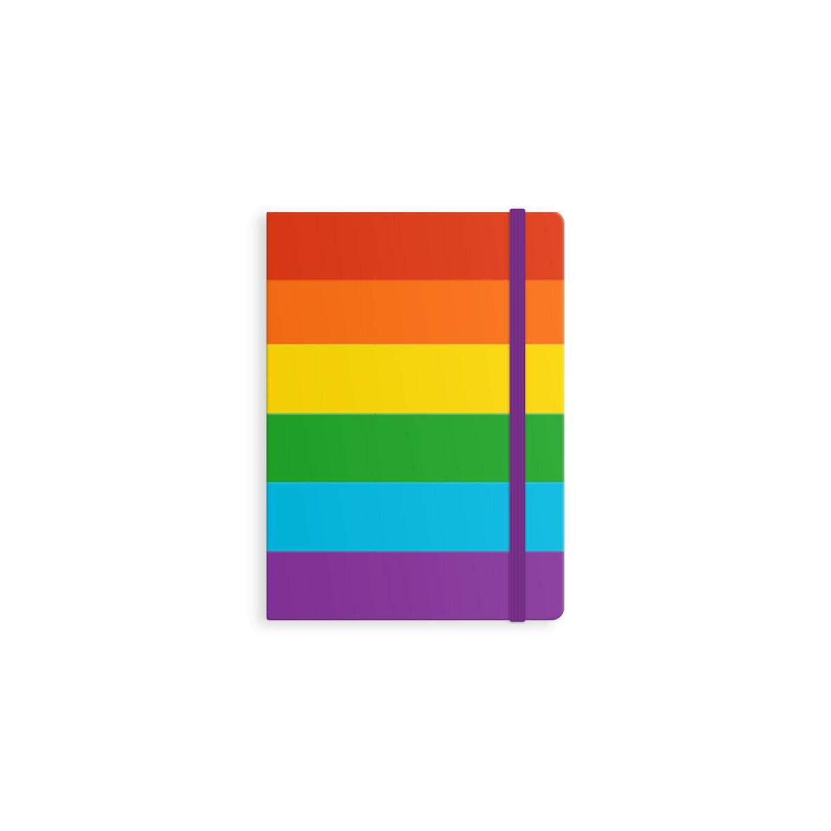 Carnet arc-en-ciel avec élastique de fermeture