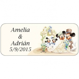 Stickers Personnalise Pour Cadeau De Mariage Mickey Autocollants De Mariage 6 X 2 Adhesifs