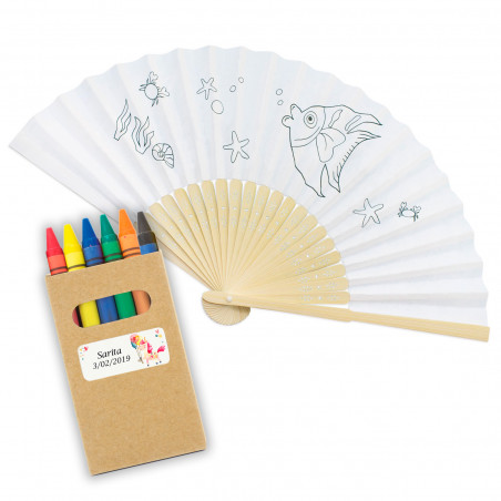 Éventail à colorier avec des peintures personnalisées