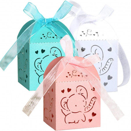 Boîtes en carton avec motif éléphant