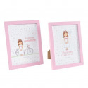Cadre photo rose 15x20 pour la communion d'une fille