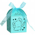 Porte-clés en bambou personnalisé dans une boîte en forme d'éléphant pour les cadeaux de baptême