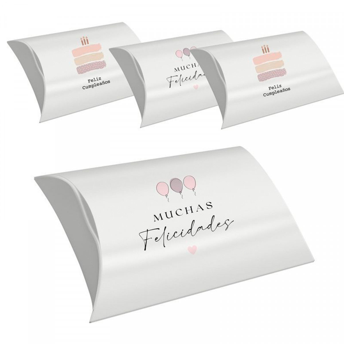 Coffrets avec message en pack de 4 joyeux anniversaire