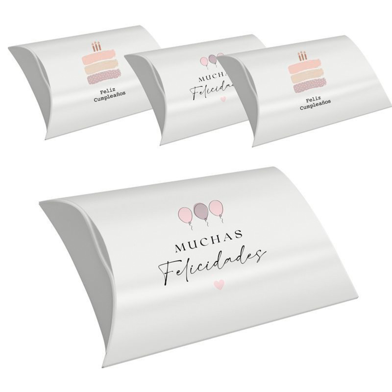 Coffrets avec message en pack de 4 joyeux anniversaire