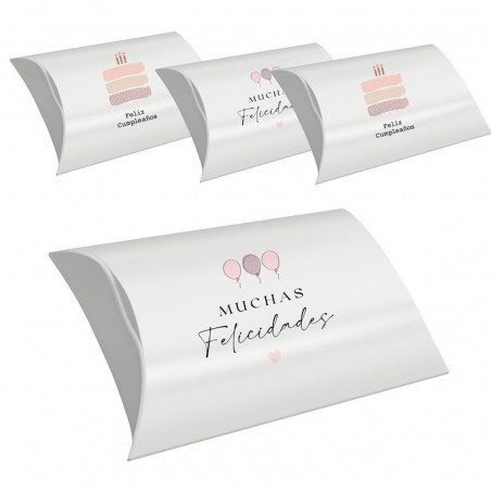 Coffrets avec message en pack de 4 joyeux anniversaire