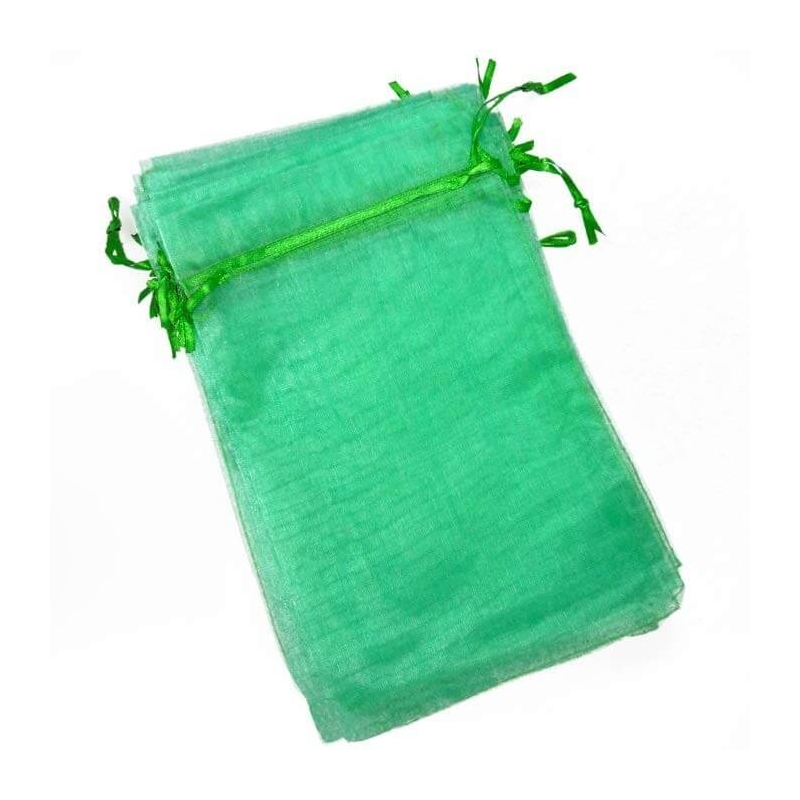 Pochette en organza pas cher vert 13x22