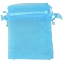 Pochettes en organza turquoise 10 x 13