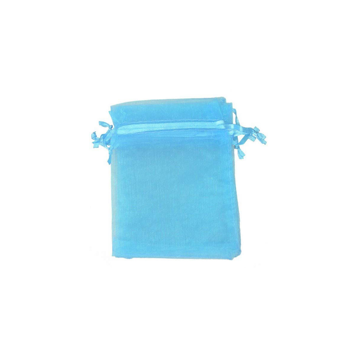 Pochettes en organza turquoise 10 x 13