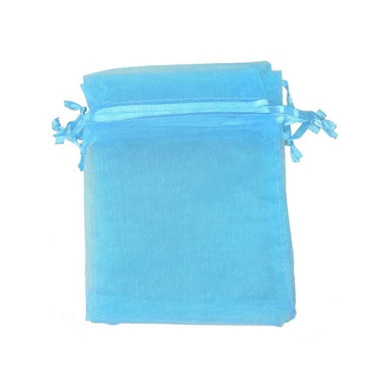 Pochette cadeau organza turquoise