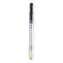Marqueur et stylo fluorescents jaunes pour les détails de l'étudiant