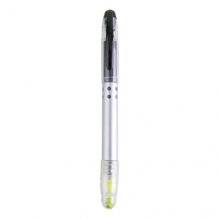 Marqueur et stylo fluorescents jaunes pour les détails de l'étudiant
