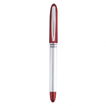 Stylo à gel rouge et argent avec encre bleue à offrir