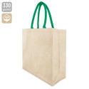 Sac en coton couleur naturelle avec anse colorée pour l'été