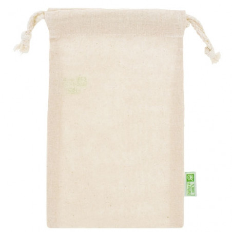 Sac en coton pour présentation de détails en couleur naturelle 13x21